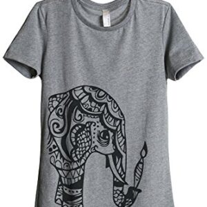 Thread Tank Artisan Elephant Women's Fashion Relaxed T-Shirt Tee Heather Grey Small