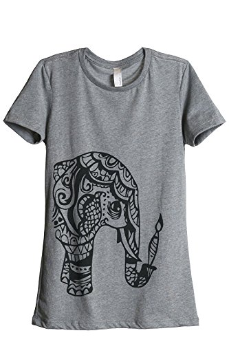 Thread Tank Artisan Elephant Women's Fashion Relaxed T-Shirt Tee Heather Grey Small