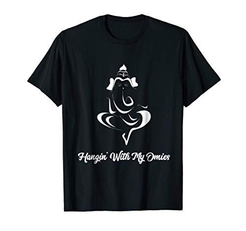 Funny Yoga T-shirt Ganesh Elephant Hangin' With My Omies